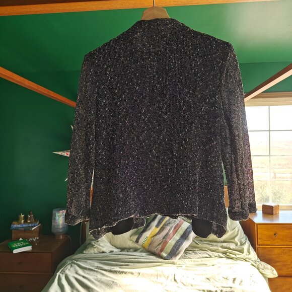 Alberto Makali Metallic Knit Open-Front Blazer – Size S - Picture 2 of 4